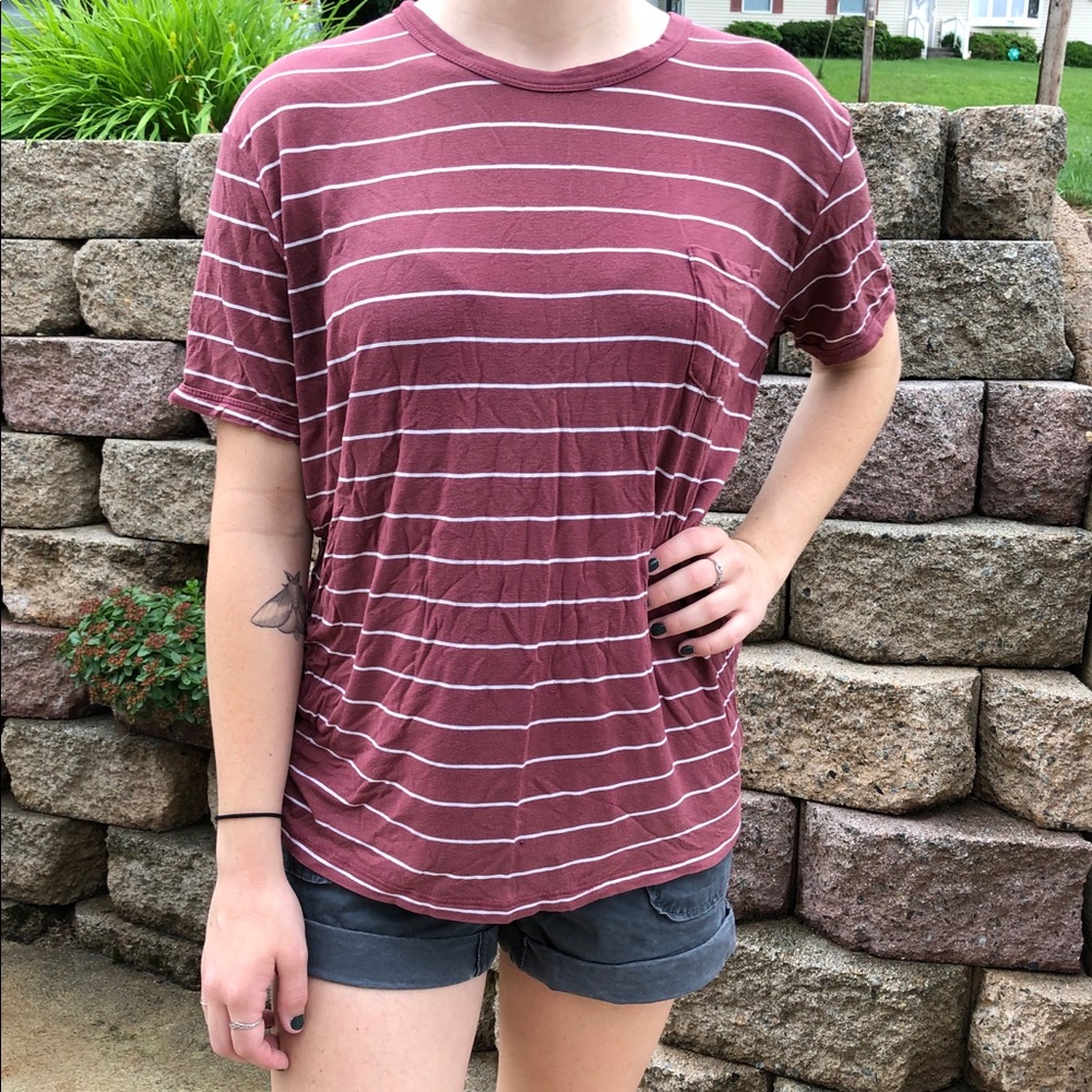 Cotton on crew neck striped shirt